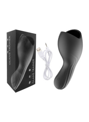 Masturbateur noir USB, 10 modes de vibration - MOC-020